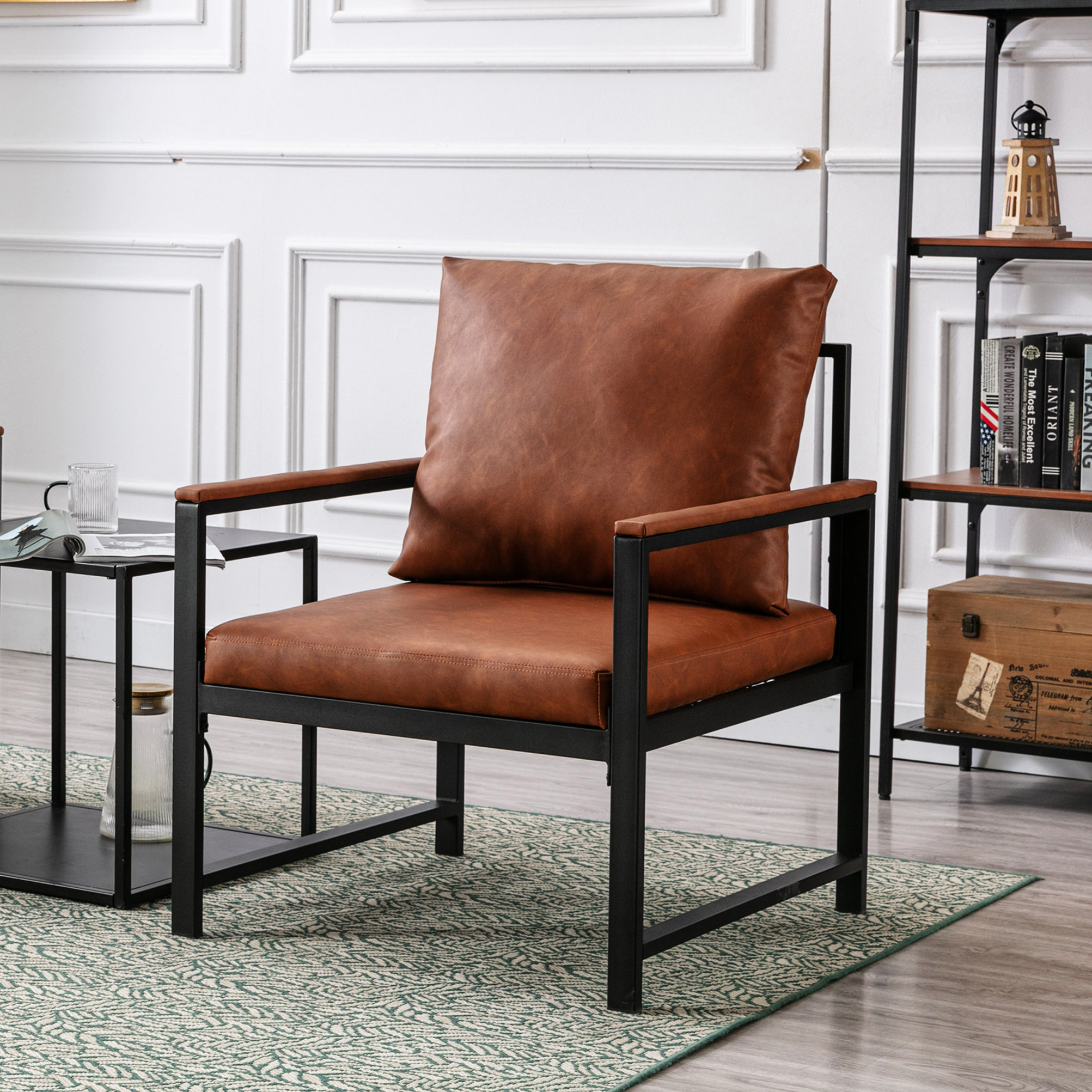 Metal framed accent chair sale